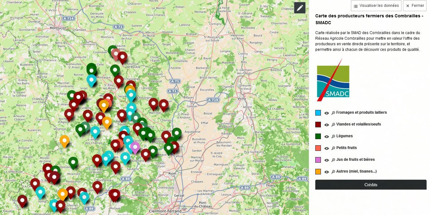 Une carte des producteurs fermiers des Combrailles, maintenant disponible