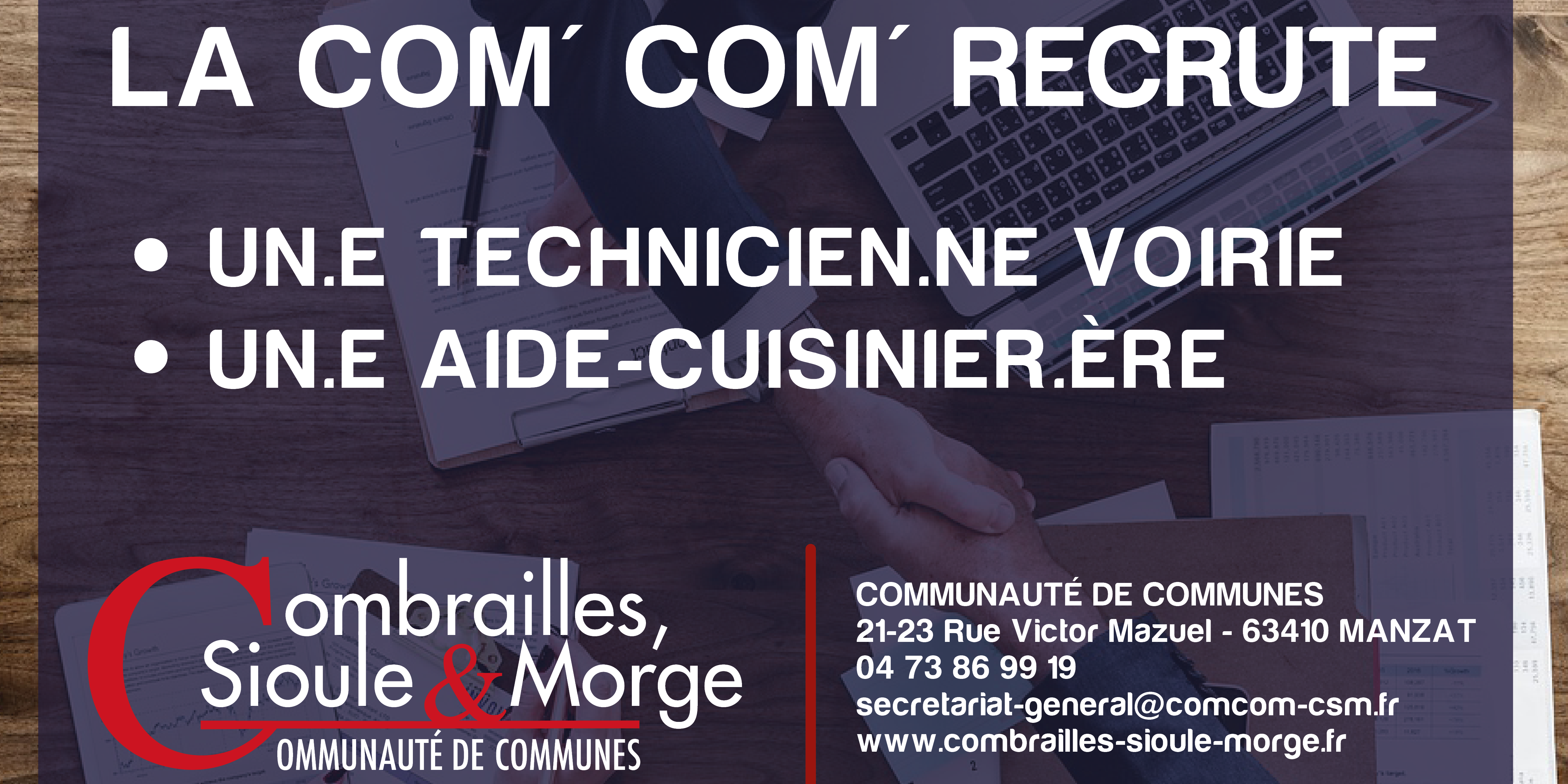 Combrailles, Sioule et Morge recrute !